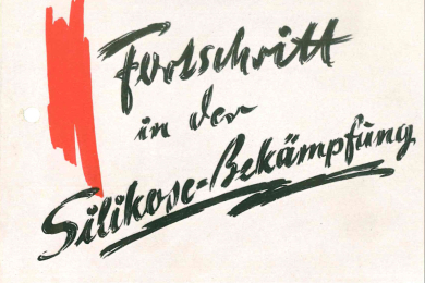 Werbung Hüser und Weber mit Briefbogen mit Schrift Fortschritt in der Silikose-Bekämpfung 