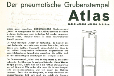 Zeichnung und Beschreibung des Grubenstempels Atlas