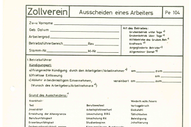 Formular bei Ausscheiden eines Arbeiters auszufüllen