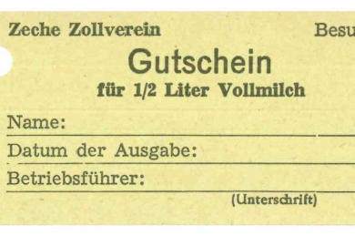 Gutschein für einen halben Liter Vollmilch