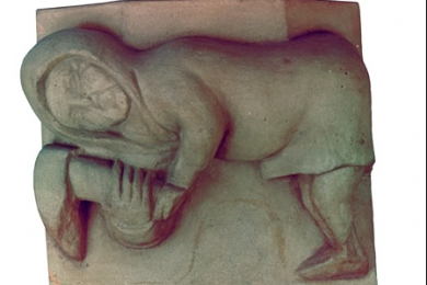 Abguss der Steinskulptur Neucke im Deutschen Bergbau-Museum Bochum