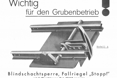 Zeichnung und Beschreibung der Blindschachtsperre mit Fallriegel Stopp!