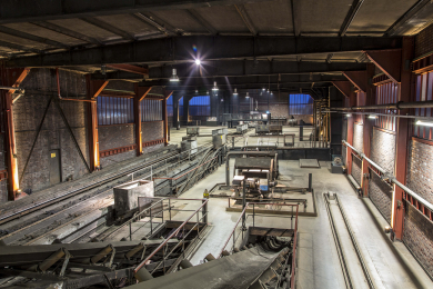 Blick in den Wagenumlauf der Zeche Zollverein in Essen