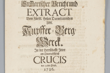Blatt mit aufgedruckter Schrift, erste Seite einer Druckschrift.