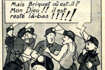 Comiczeichnung mit geretteten Bergleuten, die von ihren Kameraden herzlich begrüßt werden.