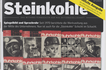 Titelblatt der Steinkohle, es zeigt mehrere Titelblätter früherer Jahrgänge 