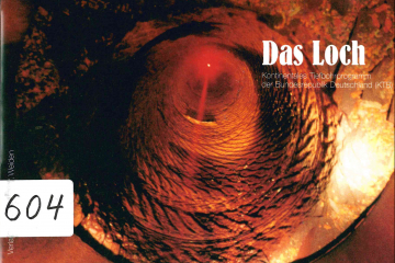 Titelseite eines Prospektes mit Abbildung eines Bohrlochs 