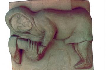 Abguss der Steinskulptur Neucke im Deutschen Bergbau-Museum Bochum